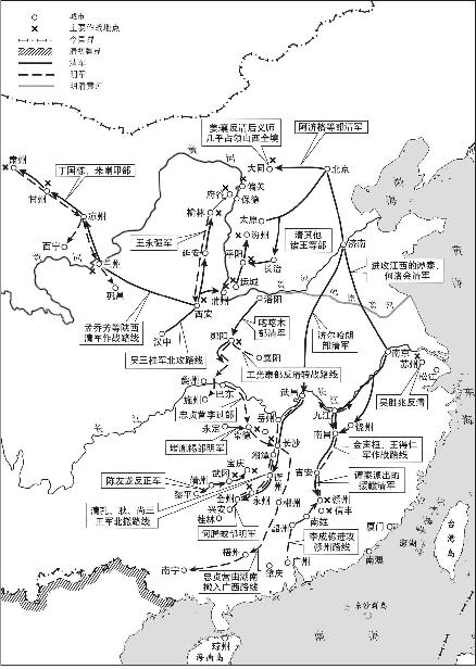 1647—1648年各地反清活动图